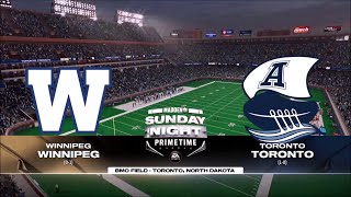 Madden 25 CFL Winnipeg Blue Bombers vs Toronto Argonauts [upl. by Augy]