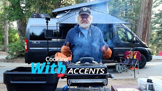 Reverse Sear Steak on the Weber GoAnywhere grill in front of a Van with random accents [upl. by Casper]