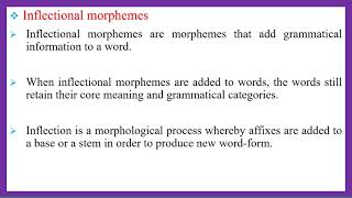 Morphology  Lesson 3  Inflectional and derivational morphemes [upl. by Anev186]