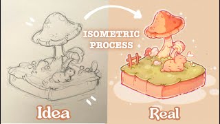 Draw with me  ISOMETRIC practice  Procreate art ASMR [upl. by Ruford]