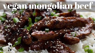 VEGAN MONGOLIAN BEEF  VEGAN SEITAN RECIPE  PLANTIFULLY BASED [upl. by Terle]