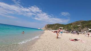 Lefkada Kathisma Beach  walking in one of the most beautiful beach in Greece Sep 2020 [upl. by Sldney286]