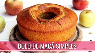 BOLO DE MAÇÃ SIMPLES DE LIQUIDIFICADOR SEM GLÚTEN E SEM LACTOSE [upl. by Ecallaw]