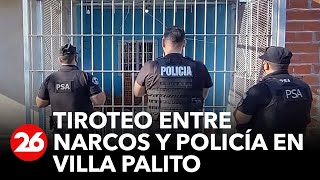 Feroz tiroteo entre narcos y la Policía durante un allanamiento en Villa Palito [upl. by Noirb]