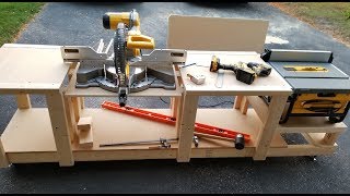 Mobile Workbench for Miter Saw and Table Saw [upl. by Nnylaehs]