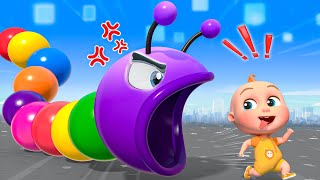 Police VS Hungry Worm Worms From The Game  Funny Cartoons  PulkaCoco‬ Nursery Rhymes amp Kids Songs [upl. by Ittak]