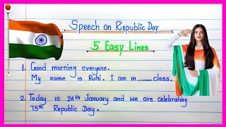 Republic day speech 2024  5 lines speech on Republic Day in english  26 january speech in english [upl. by Etterrag]