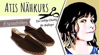 6 NÄHEN FÜR ANFÄNGER Drittes Nähprojekt  Espadrilles [upl. by Nakeber808]