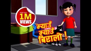 quotMyau Myau Biraloquot quotMeow Meow Biraloquot  Famous Nepali Children Rhyme Song [upl. by Ahsatniuq362]