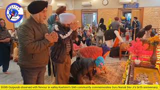 555th Gurpurab observed  with fervour in valley  Kashmir’s Sikh community commemorates Guru Nan [upl. by Esra978]