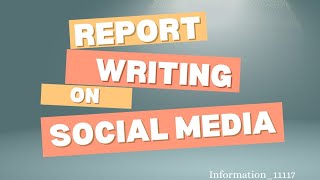 Write Report on Social Media in English  Important Report writing [upl. by Iraj808]