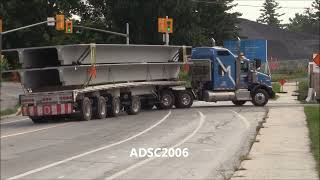 Cool Truck Loads 94 Prefab Concrete Beams  Lots Of Horn [upl. by Oxley]