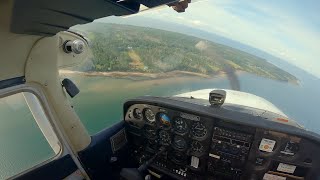 POV Gravel Road Landing in a Cessna 172  Pictou Island Nova Scotia [upl. by Kcarb]