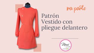 100 FABULOSO VESTIDO CON PLIEGUE DELANTERO1ra Parte 🤗 [upl. by Enellek422]