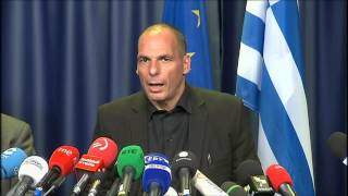 Extraordinary Eurogroup meeting Greek Finance Minister Yanis Varoufakis [upl. by Aniaj]