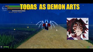 TODAS AS DEMON ARTS  Demon Slayer Rpg 2 [upl. by Narih]