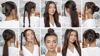 10 EASY HEATLESS BACK TO SCHOOL HAIRSTYLES [upl. by Pomfrey585]