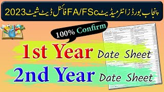 Final Date Sheet of 1st Year amp 2nd Year Intermediate Punjab Boards  Inter Date Sheet 2023 [upl. by Jacobine877]