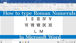 How To Insert Roman Numbers in Microsoft Word  Type Roman Numerals in MS Word [upl. by Durr823]