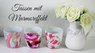 DIY Tassen marmorieren  Marmoreffekt [upl. by Cerelly]