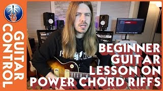 Beginner Guitar Lesson on Power Chord Riffs [upl. by Gravante]