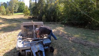 Raking and Baling Some Thick Fall Hay [upl. by Glynis]