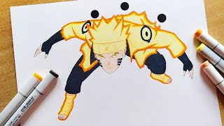 How to Draw Naruto Sage of Six Paths  Step By Step Tutorial [upl. by Anid]