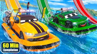 Supercars Race Police Car Chase Monster Trucks Fire truck Ambulance Jeep Cars Movie Compilation [upl. by Ecnarolf]