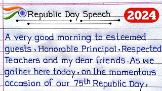 Republic Day Speech in English  Speech On Republic Day  26 January Speech [upl. by Wolfe891]