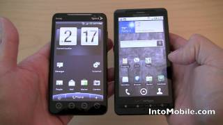 Verizon Motorola Droid X vs Sprint HTC EVO 4G [upl. by Ilrak]