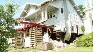 Ducky Johnson House Movers  home elevation timelapse New Orleans Lousiana [upl. by Chappelka]