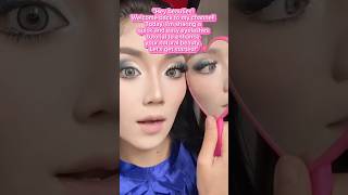 How to put eyelashes on for beginners shorts trending beauty [upl. by Casia]