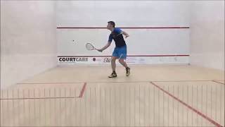 Squash Tutorial  Slow Motion Backhand Volley Drop [upl. by Akenihs]