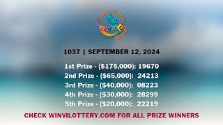 VI Lottery Drawing Results for 1037 Hurricane Preparedness Ticket  9122024 [upl. by Mackie]