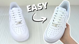 HOW TO BAR LACE NIKE AIR FORCE 1s EASY Way [upl. by Cyndia]