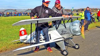 HUGE 50 SCALE RC BÜCKER JUNGMEISTER WITH RADIAL ENGINE PERFECT SCALE FLIGHT DEMONSTRATION [upl. by Kele]