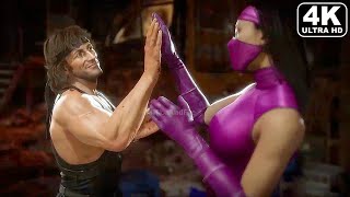 Mortal Kombat ALL Friendships Ever Made Scorpion Sub Zero Rambo 4K ULTRA HD [upl. by Aitetel]