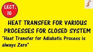 Lecture 10 Heat Transfer for Various Processes for Closed System [upl. by Sue582]