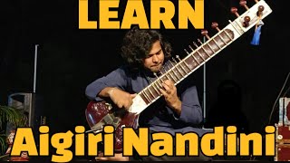 Learn Aigiri Nandini On Sitar  Easy Sitar Lesson [upl. by Cruickshank]