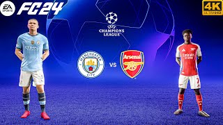 FC 24  Manchester City Vs Arsenal  Ft HaalandMerino  UEFA UCL 2425 Full Match 4K HDR [upl. by Leanatan]