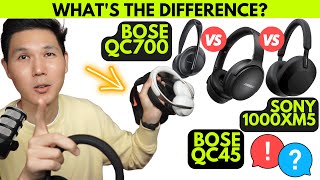 Sony WH1000XM5 vs Bose QC700 vs Bose QC45 Headphones Whats Different REVIEW [upl. by Aiclid713]