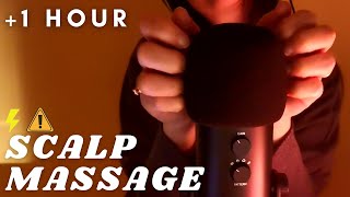 ASMR  1 HOUR FAST and AGGRESSIVE SCALP SCRATCHING MASSAGE  mic scratching foam cover  No talk [upl. by Monti]