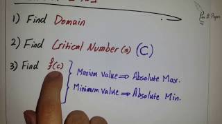 Applications of Derivatives  Absolute Maximum amp Absolute Minimum [upl. by Aylmer]