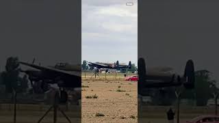 Lancaster Bomber RAF Coningsby military aviation airforce flying [upl. by Enirual103]