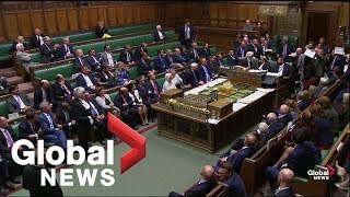 UK MPs stage protest before Parliament is prorogued [upl. by Suirtimid]