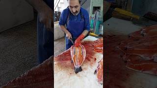 Filleting cold water farmed salmon fishcuting [upl. by Uhej]