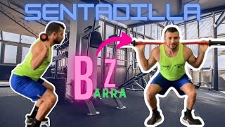 SENTADILLA CON BARRA Z TECNICA CORRECTAEZ CURL BAR SQUAT [upl. by Mcnair944]