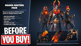 NEW MAGMA MASTERS PACK Gameplay  Combos  Before You Buy Fortnite Battle Royale [upl. by Eelidnarb]