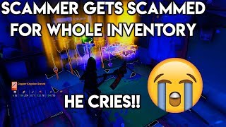 FORTNITE SCAMMER GET SCAMMED FOR WHOLE INVENTORY  FORTNITE SAVE THE WORLD [upl. by Lovell340]