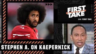 Stephen A reacts to Colin Kaepernick saying he is still working on a return to the NFL  First Take [upl. by Dnamron]